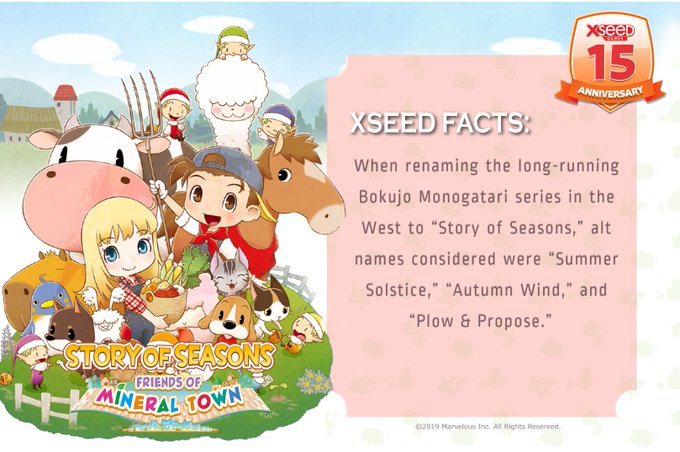 Xseed Memperlihatkan Nama Potensial Untuk Seri Harvest Moon Story of Seasons Lagi