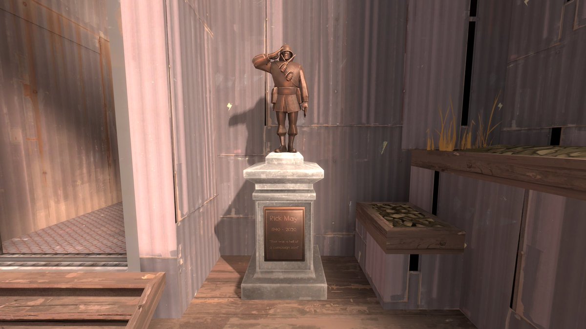 Update terbaru Team Fortress 2 menghadirkan patung Soldier untuk mengenang Rick May