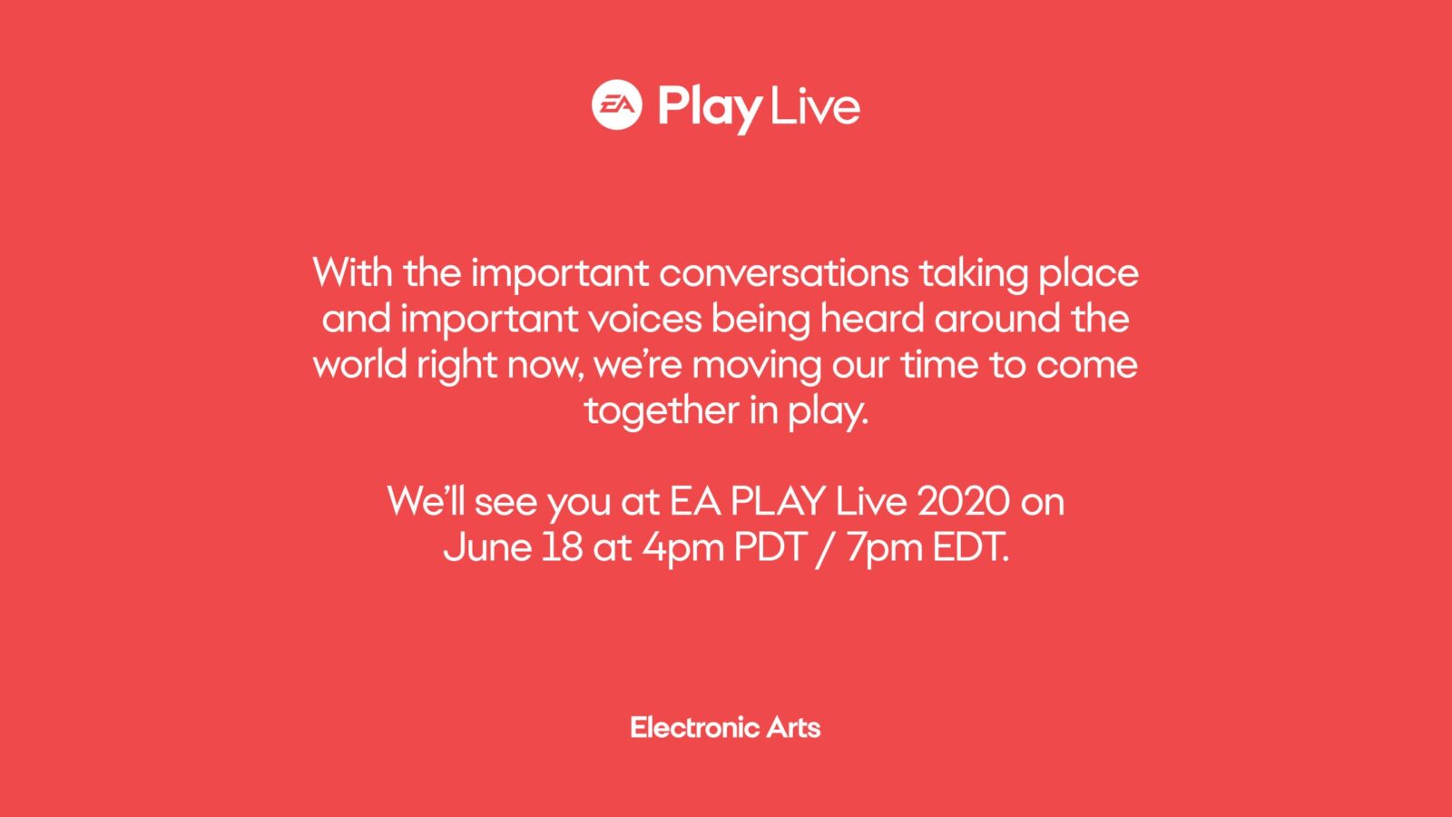 EA Play Live 2020 Ditunda