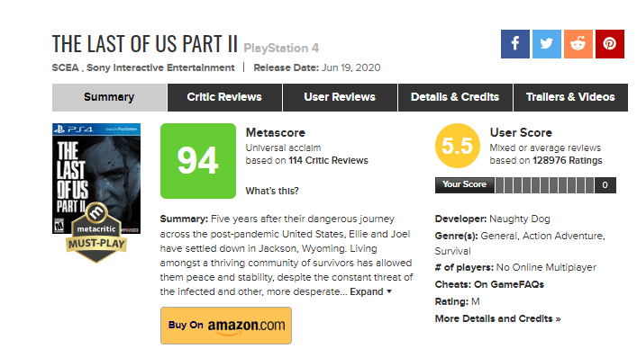 Metacritic Nonaktifkan User Review Di Hari Perilisan Game Agar Lebih Relevan