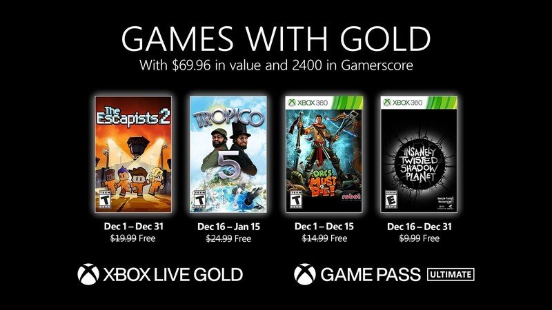 Xbox Games With Gold Untuk Desember 2021 Telah Diumumkan